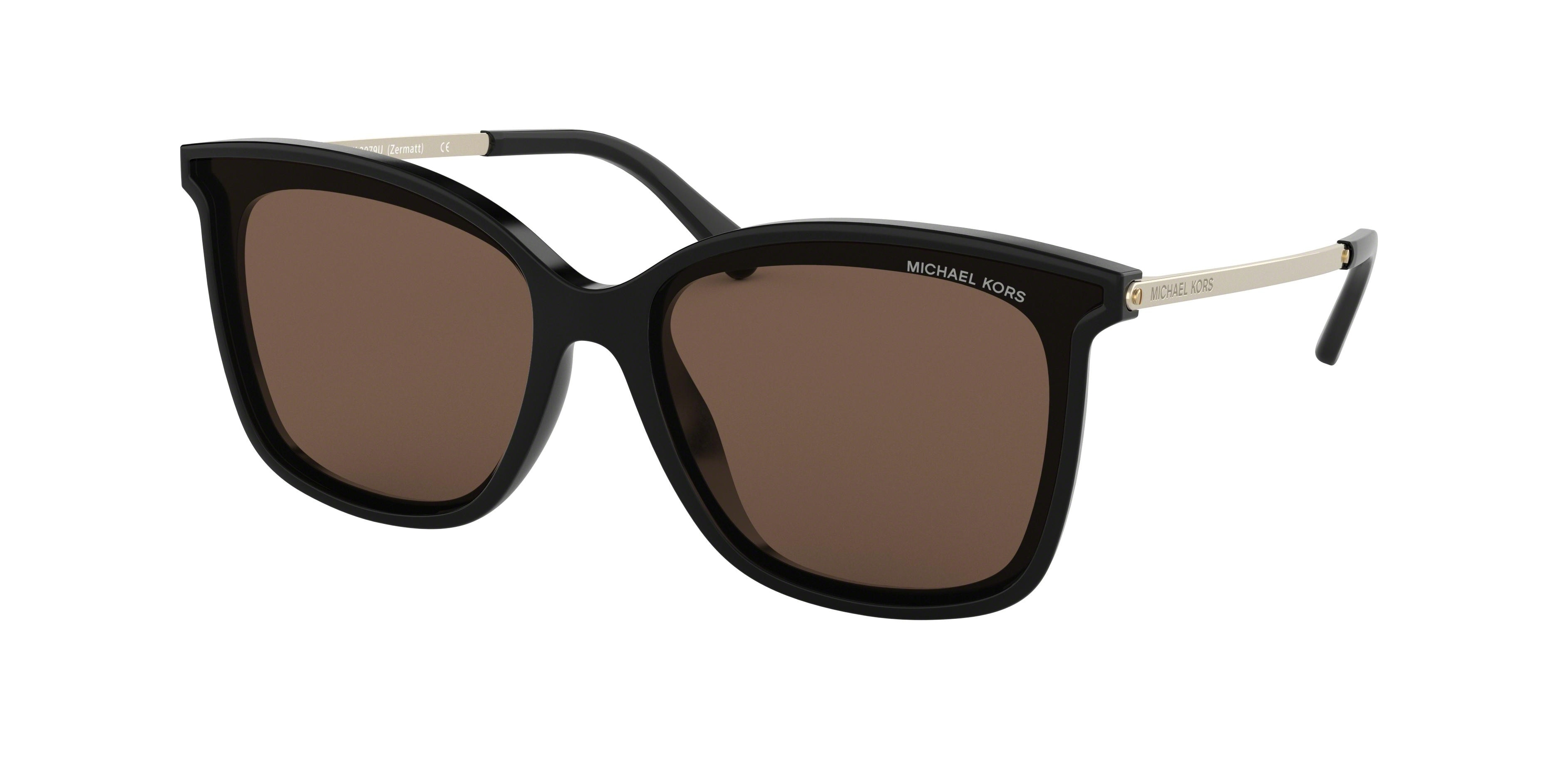 Michael Kors Damen MK2079U Zermatt 333273 Sonnenbrillen Injiziert Schwarz Braun Quadratisch Normal-image